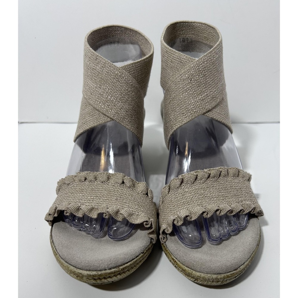 Charleston Shoe Co Shoes Womens Size 9 Beige Carolina Wedge Espadrille Sandals